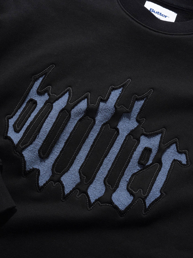 Butter Goods Cut Out Applique Crewneck Sweatshirt Spring 2026 | BLACK