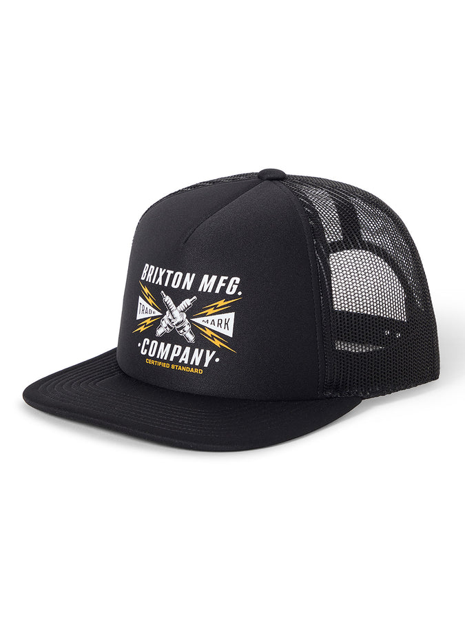 Brixton Danton Netplus Trucker Snapback Hat | BLACK/BLACK