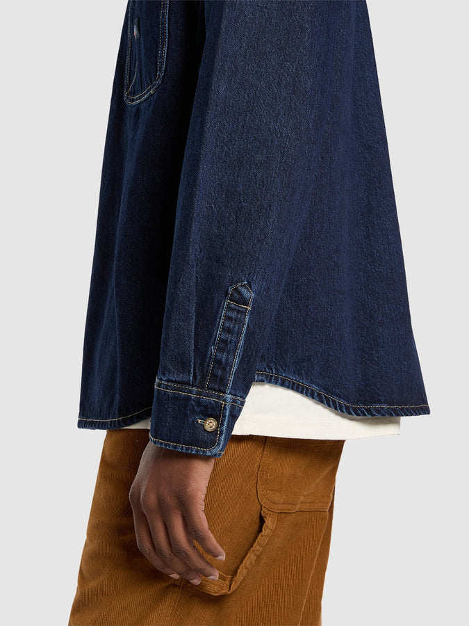 Dickies Mechanic Denim Long Sleeve Buttondown Shirt Fall 2025 | DARK INDIGO (0DD)