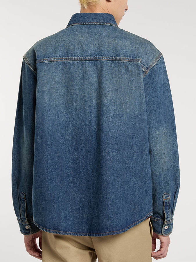 Dickies Mechanic Denim Long Sleeve Buttondown Shirt Fall 2025 | KHAKI TINTED BLUE (L23)