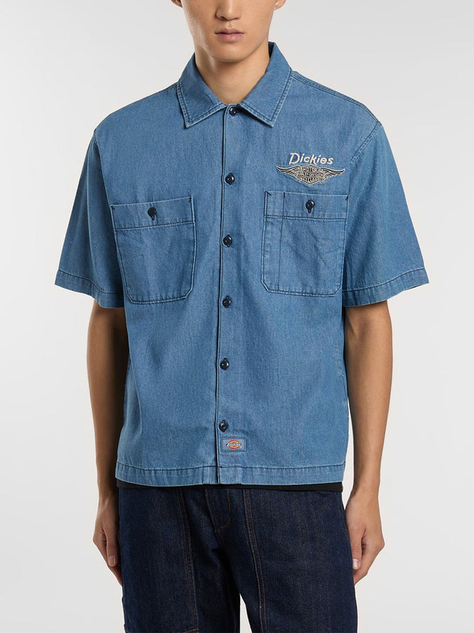 Dickies x Harley Davidson Work Buttondown Shirt Spring 2026 | BLUE CHAMBRAY (0BU)