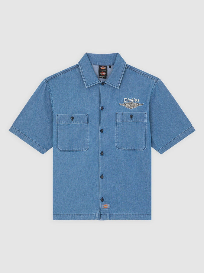 Dickies x Harley Davidson Work Buttondown Shirt Spring 2026 | BLUE CHAMBRAY (0BU)