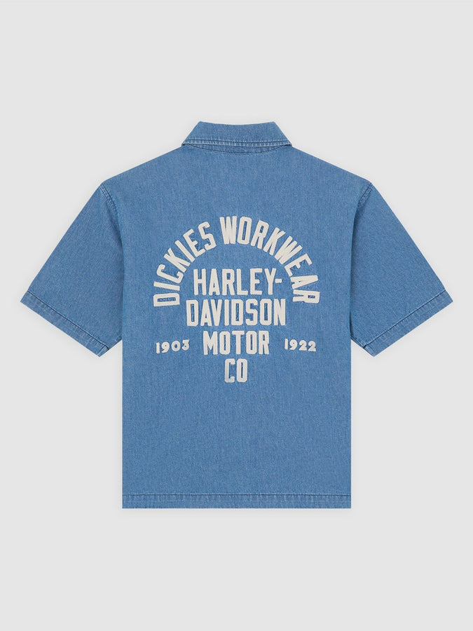 Dickies x Harley Davidson Work Buttondown Shirt Spring 2026 | BLUE CHAMBRAY (0BU)