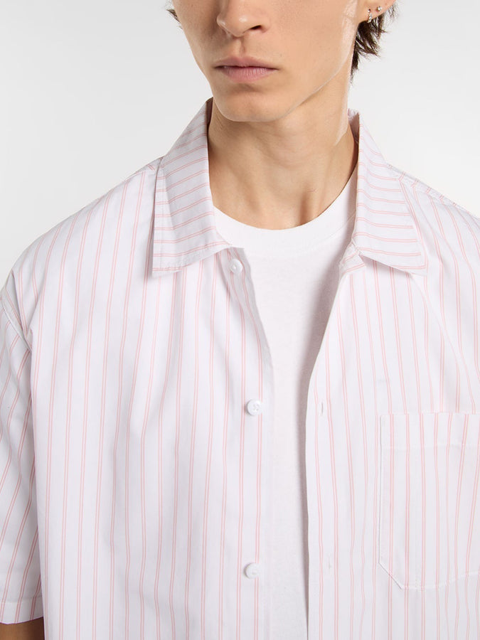 Dickies Venedocia Stripe Short Sleeve Buttondown Shirt Spring 2026 | WHITE (0WH)