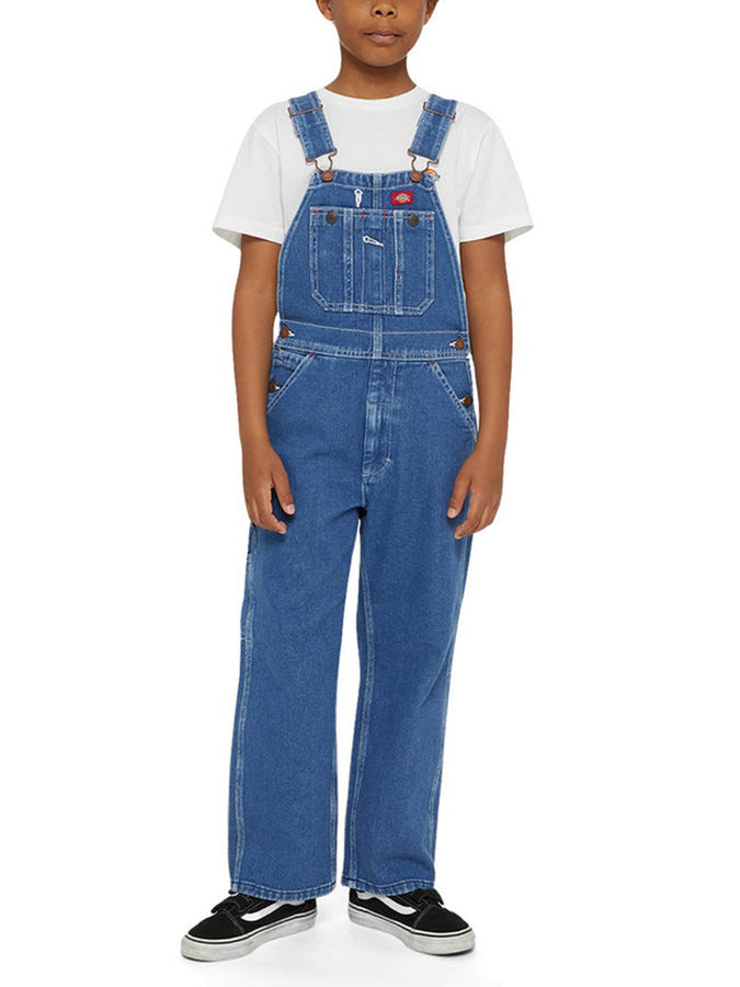 Dickies Denim Bib Overalls (Youth 7-14) Spring 2026 | STONEWASHED INDIGO BLUE (SNB)