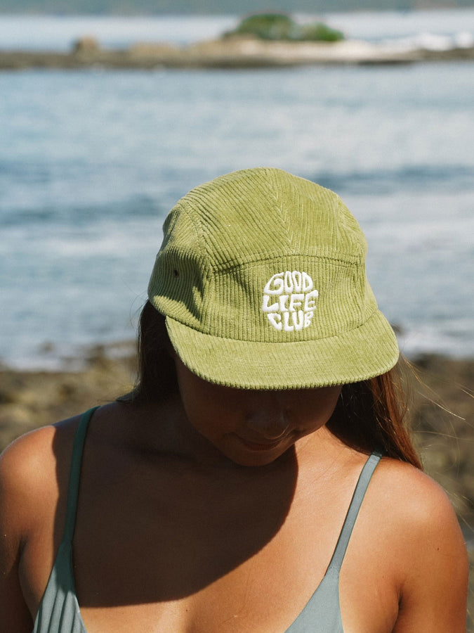 Notice The Reckless Good Life Club Corduroy Strapback Hat | GREEN