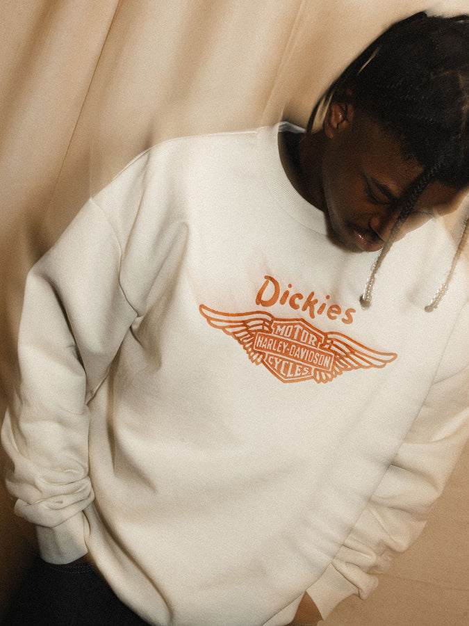 Dickies x Harley-Davidson Crewneck Sweatshirt Spring 2026 | BONE (L63)