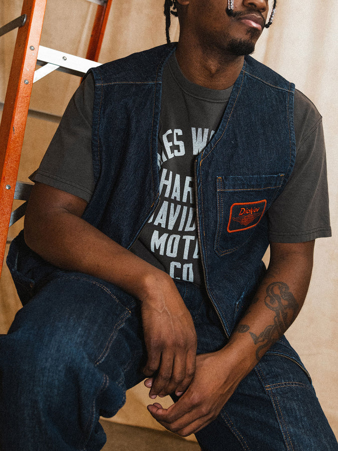 Dickies x Harley-Davidson Vest Spring 2026 | RINSED INDIGO BLUE (RNB)