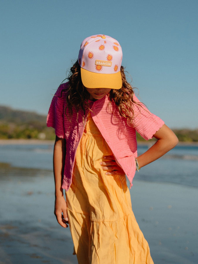 Headster Horizon Sun Curved Brim Snapback Hat | SMART PINK