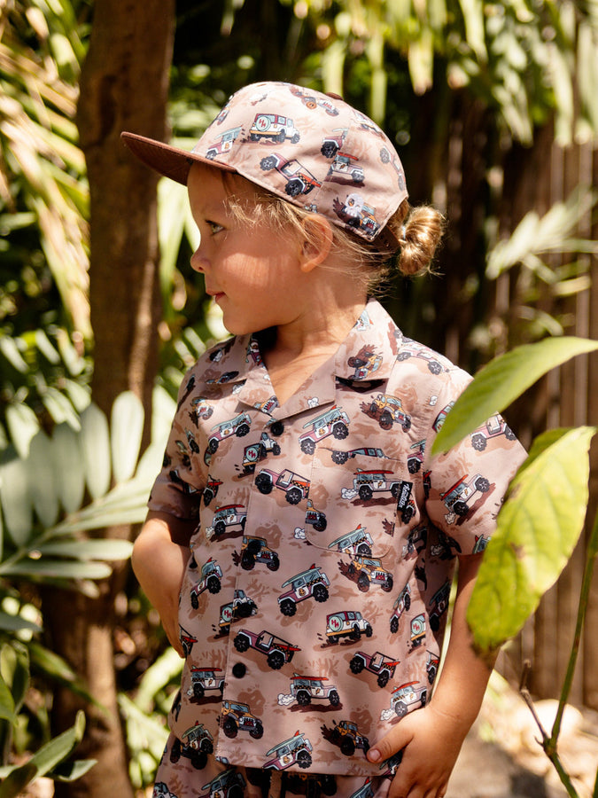 Headster All Terrain Fun Buttondown Shirt (Kids 2-7) Spring 2026 | BEIGE SAND
