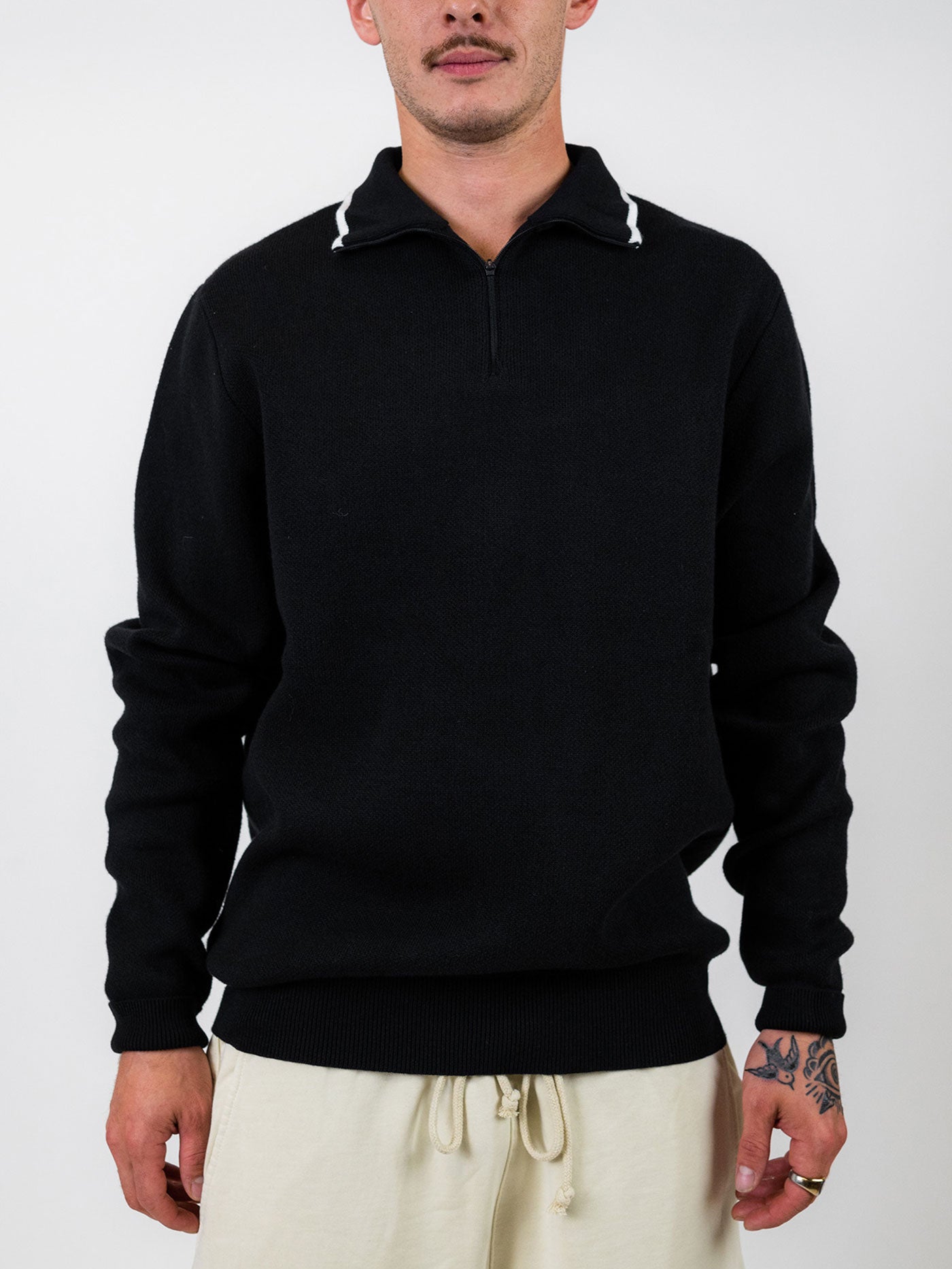 Malbon Evergreen Sorrel Quarter Zip Sweater