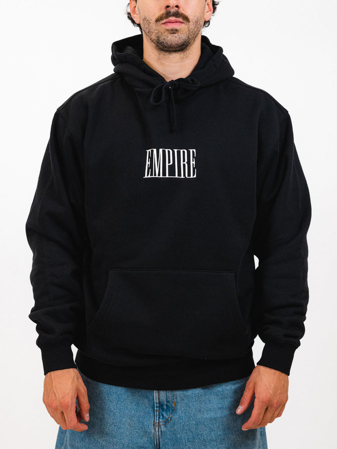Empire Block Embroidered Hoodie Fall 2026 | BLACK