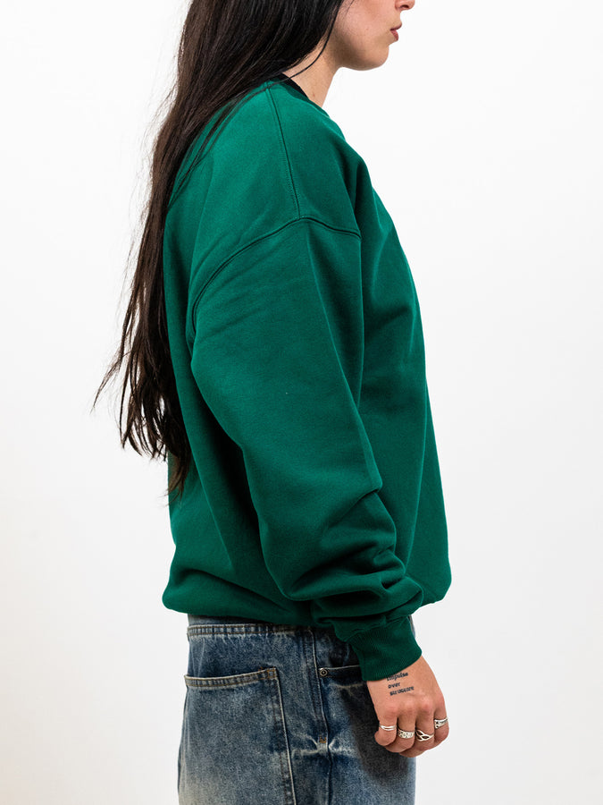 Empire Block Embroidered Crewneck Sweatshirt Fall 2026 |DARK GREEN