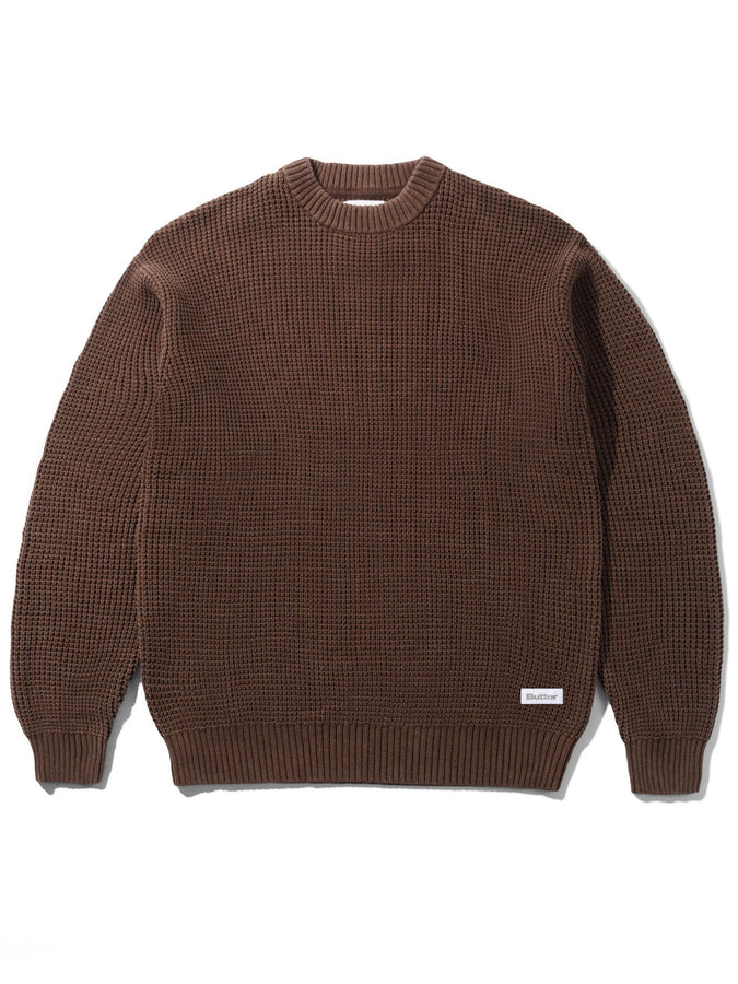 Butter Goods Distressed Waffle Sweater Spring 2026 | WASHED BARK