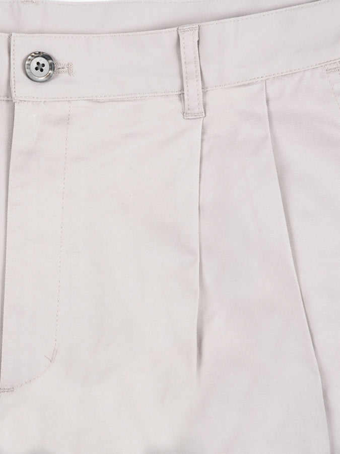 Frosted Double Pleated Shorts Fall 2026 | LIGHT GREY