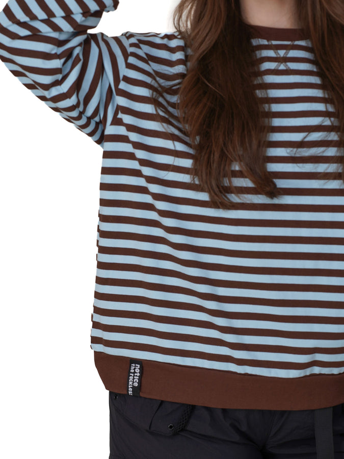 Notice The Reckless Driftwood Oversized L/S T-Shirt Fall 2026 | BLUE/BROWN