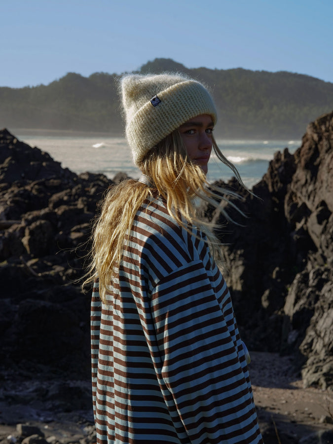 Notice The Reckless Driftwood Oversized L/S T-Shirt Fall 2026 | BLUE/BROWN