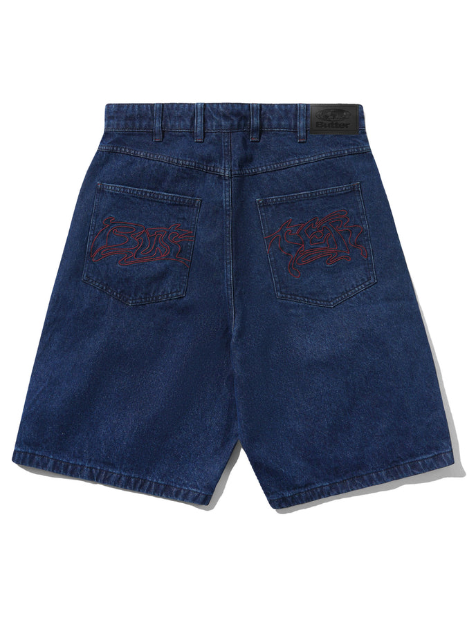 Butter Goods Drummer Baggy Denim Shorts Summer 2026 | RAW DARK INDIGO