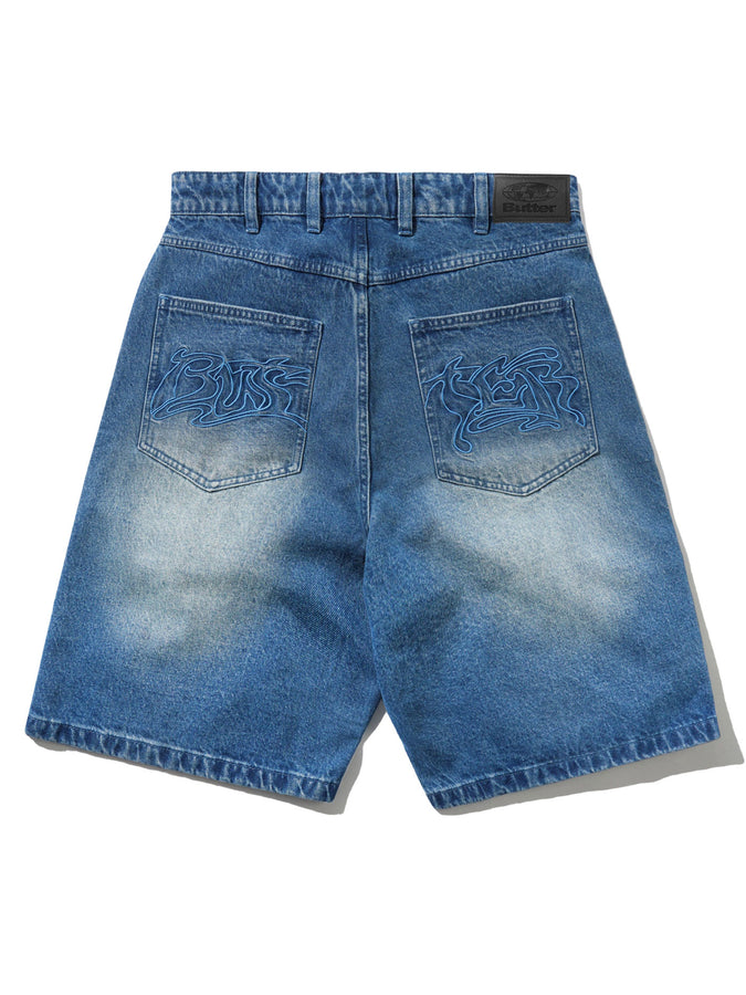 Butter Goods Drummer Baggy Denim Shorts Summer 2026 | STONE WASH BLUE