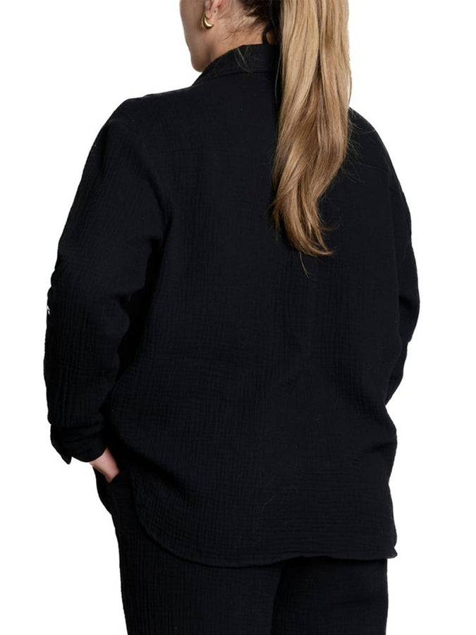 Nana The Brand Angelica Buttondown Cover-Up Summer 2026 | BLACK (B01)