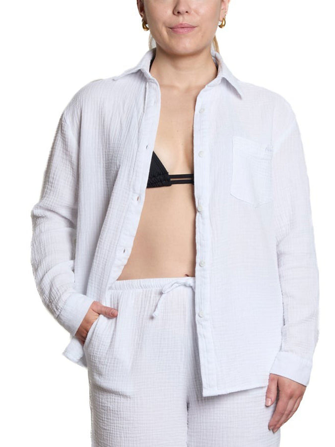 Nana The Brand Angelica Buttondown Cover-Up Summer 2026 | WHITE (W01)