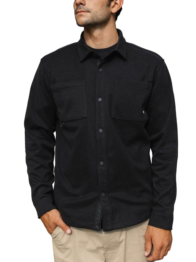 686 Whisper Knit Flannel L/S Buttondown Shirt Fall 2026 | BLACK (BLK)