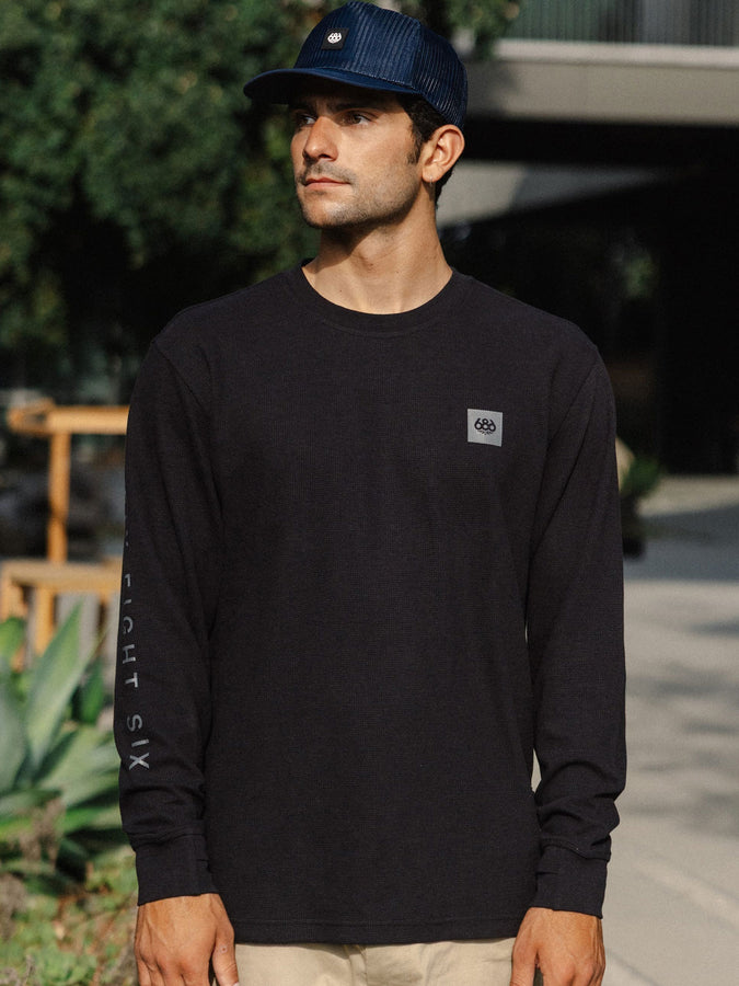 686 Let's Chill Waffle Long Sleeve T-Shirt Fall 2026 | BLACK (BLK)