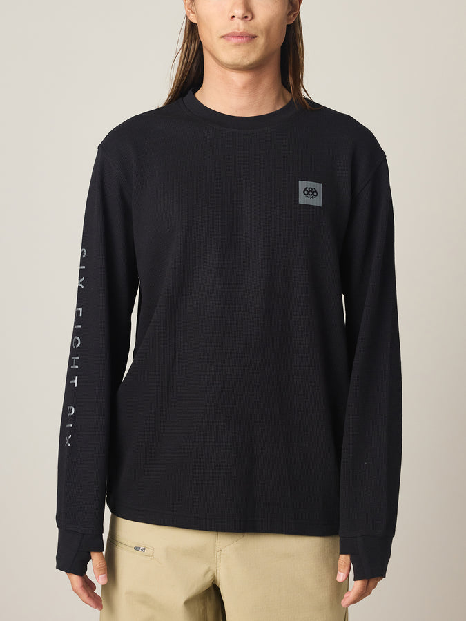 686 Let's Chill Waffle Long Sleeve T-Shirt Fall 2026 | BLACK (BLK)