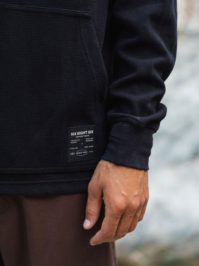 686 Let's Chill Waffle Hoodie Fall 2026 | BLACK (BLK)