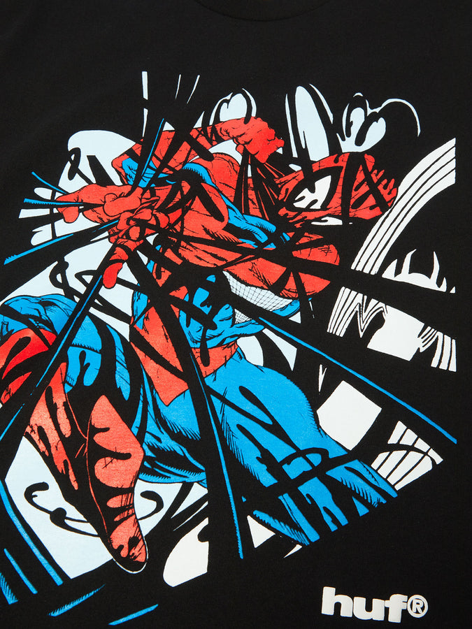 Huf x Marvel Spider-Man Entangled Washed Black T-Shirt Fall 2026 |WASHED BLACK