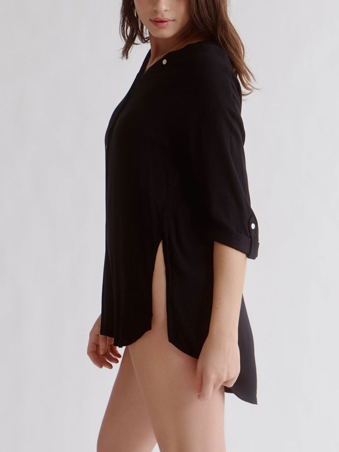 Everyday Sunday Resort Tunic Rolled Up Cover Up Spring 2026 | BLACK