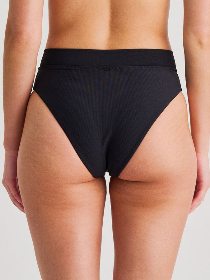ES Black Recycled Rib High Retro Bikini Bottom Summer 2026 | BLACK