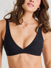 ES Black Recycled Rib Crop V-Neck Bikini Top Summer 2026