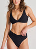 ES Black Recycled Rib Crop V-Neck Bikini Top Summer 2026