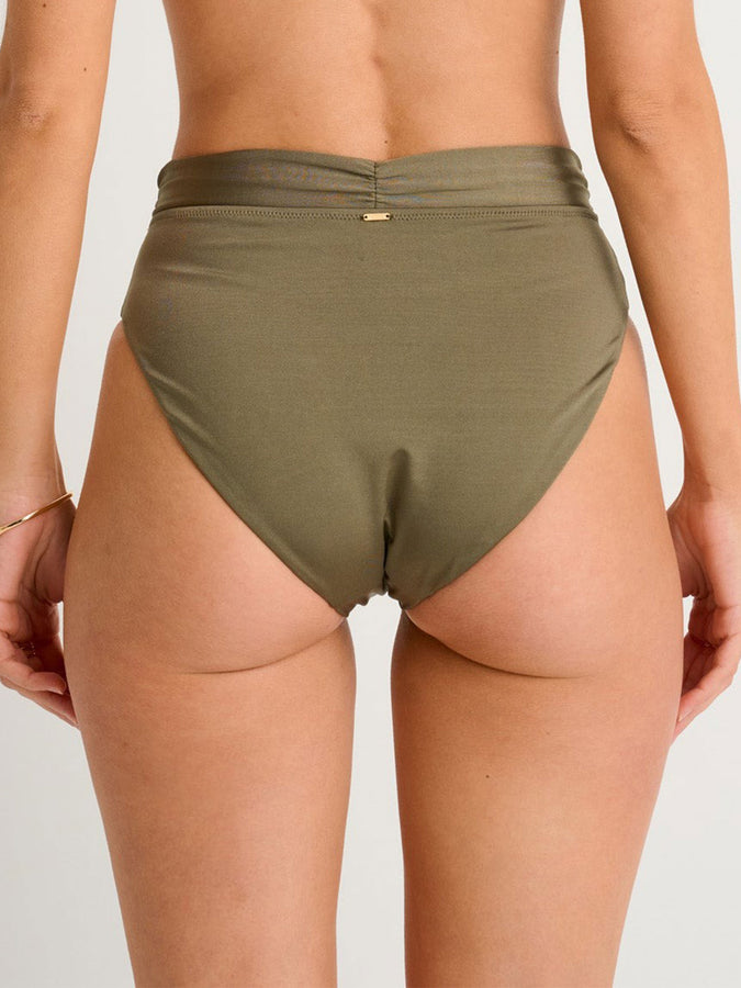 ES Dusty Olive High Retro Shirred Bikini Bottom Spring 2026 | DUSTY OLIVE
