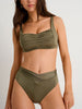 ES Dusty Olive Crop Shirred Front Bikini Top Spring 2026