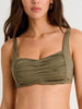 ES Dusty Olive Crop Shirred Front Bikini Top Spring 2026