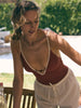 ES Rustic Cinnamon Deep V-Neck Beads O-P Swimsuit Summer 2026