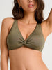 ES Dusty Olive Crop D-Cup Front Twist Bikini Top Spring 2026