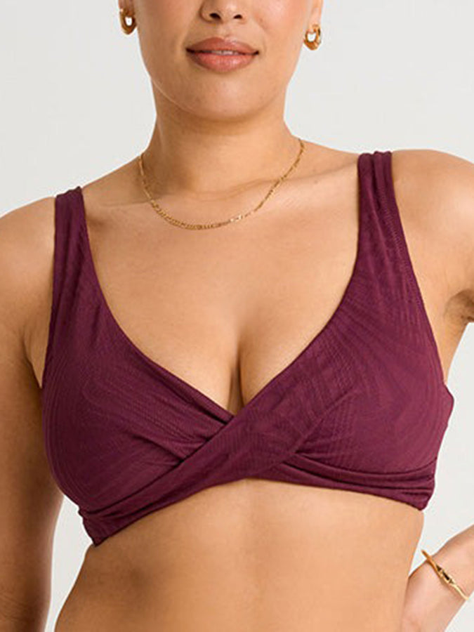 ES Black Cherry Crop Front Twist Bikini Top Summer 2026 | BLACK CHERRY