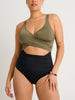 ES Dusty Olive Wrap One Piece Swimsuit Spring 2026