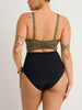 ES Dusty Olive Wrap One Piece Swimsuit Spring 2026