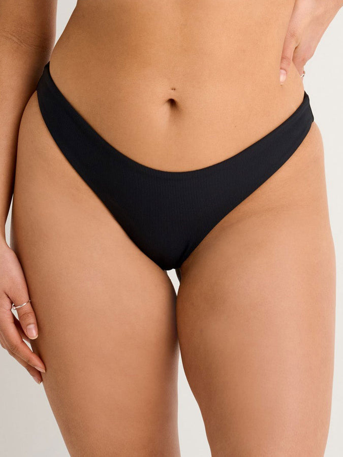 Everyday Sunday Recycled Rib High Bikini Bottom Spring 2026 | BLACK