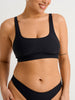 ES Black Recycled Rib Crop Open Back Bikini Top Summer 2026