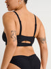 ES Black Recycled Rib Crop Open Back Bikini Top Summer 2026