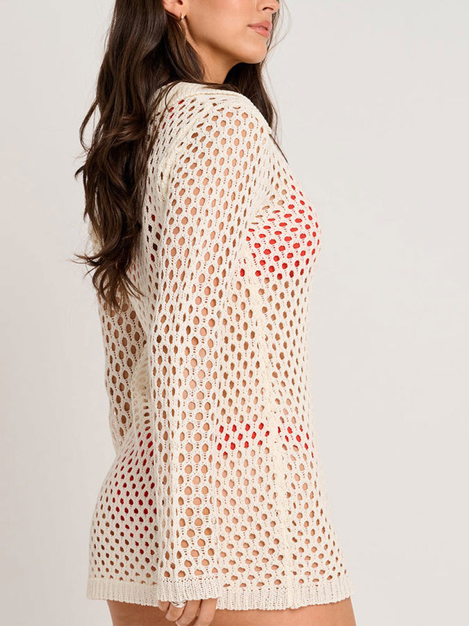 Everyday Sunday Resort Collar Shirt Cover Up Summer 2026 | TRUE WHITE