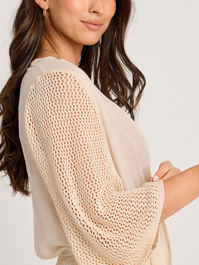 ES Resort Fly Away Knit Crochet Cover Up Summer 2026 | SAND