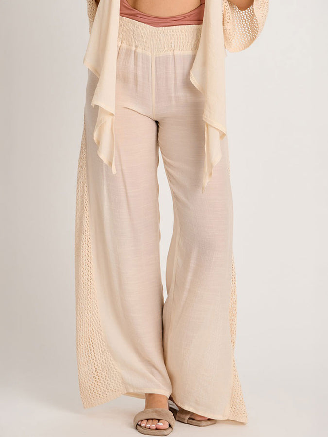 ES Resort Pant Wide Knit Crochet Cover Up Summer 2026 | SAND