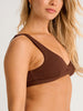 ES Roasted Chestnut Crop V Neck Bikini Top Spring 2026