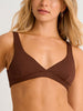 ES Roasted Chestnut Crop V Neck Bikini Top Spring 2026